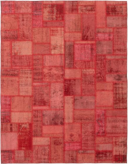 Turkish Color Transition Patchwork 5'7" x 7'10" Hand-knotted Wool Rug 