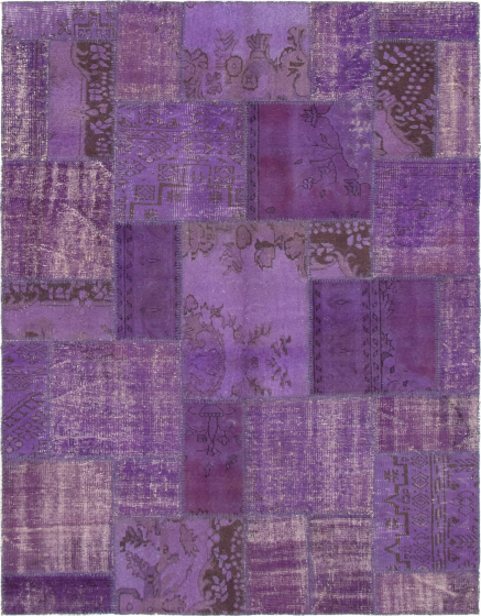 Turkish Color Transition Patchwork I 5'7" x 7'10" Hand-knotted Wool Rug 