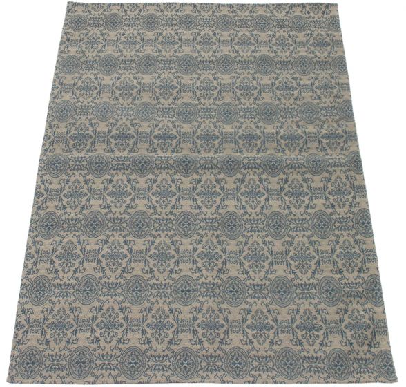 Indian Collage 4'9" x 6'9" Handmade Chenille Rug 