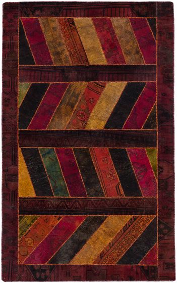 Turkish Andelz 5'0" x 8'0" Hand-knotted Wool Burgundy Rug - Closeout