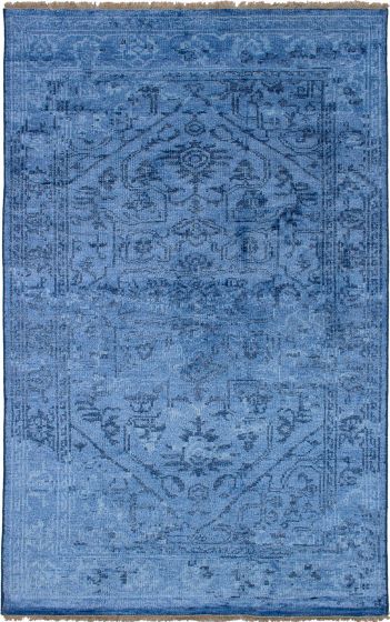 Indian Jules Oushak 5'2" x 8'1" Hand-knotted Silk Rug 