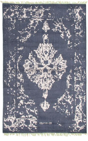 Indian La Seda 3'11" x 5'11" Hand-knotted Silk, Wool Rug 