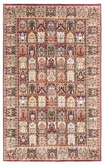 Indian Kashmir 5'10" x 9'4" Hand-knotted Silk Rug 