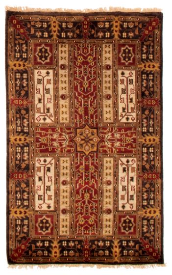 Indian Royal Mahal 3'8" x 5'8" Hand-knotted Wool Rug 
