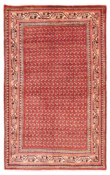 Persian Style 4'4" x 7'1" Hand-knotted Wool Rug 