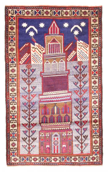 Afghan Teimani 3'0" x 4'11" Hand-knotted Wool Rug 