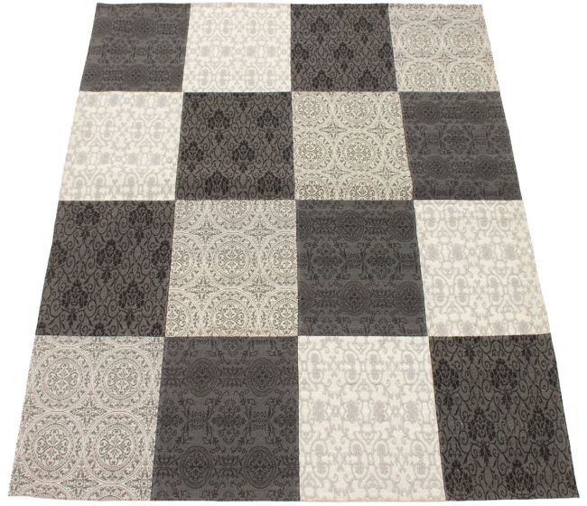 Indian Collage 5'8" x 7'7" Handmade Chenille Rug 