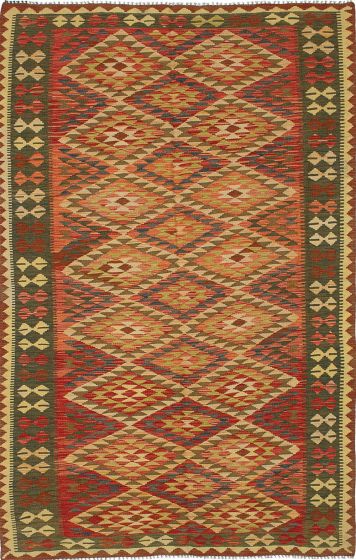 Turkish Sivas 5'0" x 8'5" Flat-Weave Wool Kilim 