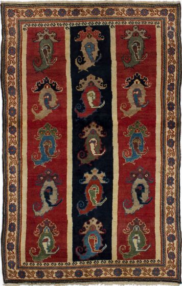 Persian Style Kashkuli Gabbeh 3'4" x 5'2" Hand-knotted Wool Rug 
