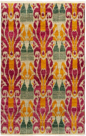 Indian Shalimar 4'5" x 6'11" Hand-knotted Wool Rug 