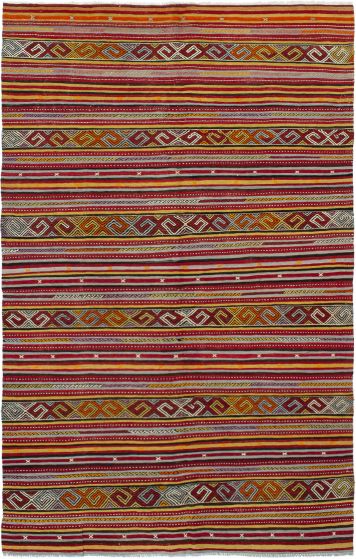 Turkish Kashkoli FW 6'0" x 9'9" Flat-Weave Wool Kilim 