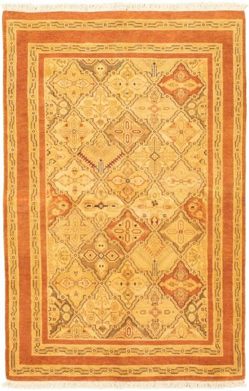 Pakistani Peshawar Ziegler 4'0" x 6'5" Hand-knotted Wool Rug 