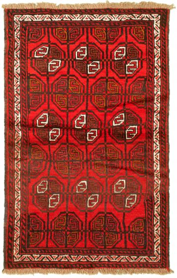 Afghan Akhjah 3'4" x 5'7" Hand-knotted Wool Rug 
