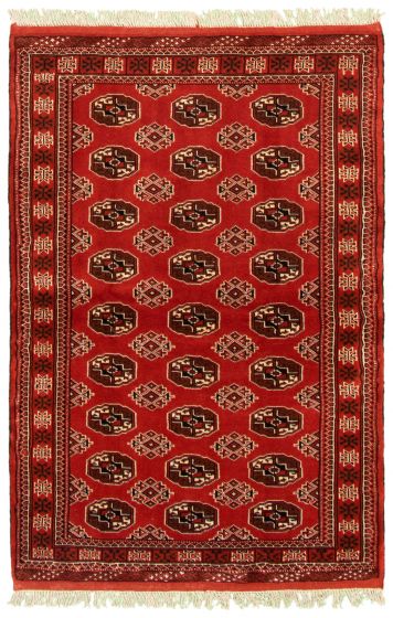 Turkmenistan Turkman 4'3" x 6'5" Hand-knotted Wool Rug 
