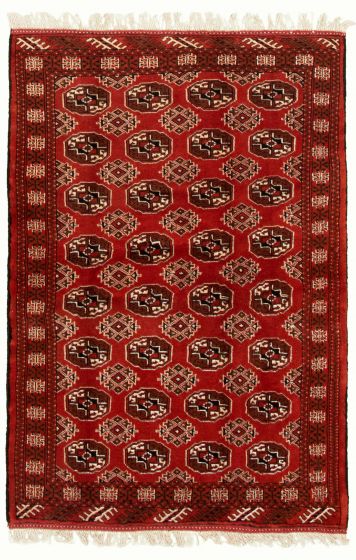 Turkmenistan Turkman 4'3" x 6'4" Hand-knotted Wool Rug 