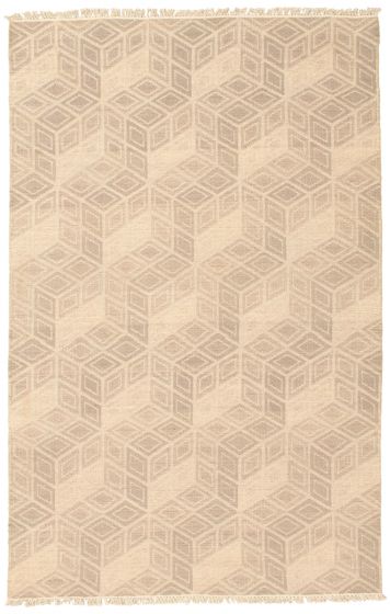 Turkish Old Style 4'11" x 7'10" Flat-Weave Wool Kilim 