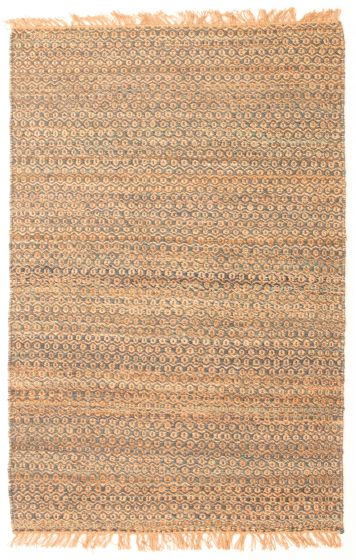 Indian Palas Denizli 5'2" x 8'0" Flat-Weave Jute Kilim 