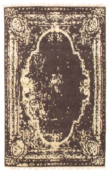 Tapis la seda 3'11" x 6'1" en laine & soie artificielle