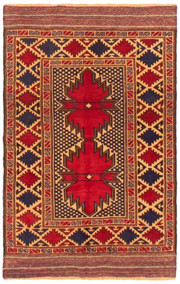 Afghan Tajik Caucasian 3'11" x 6'3" Hand-knotted Wool Rug 