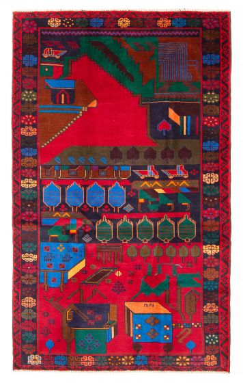 Afghan Teimani 3'7" x 6'4" Hand-knotted Wool Rug 