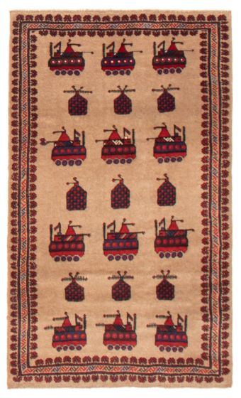 Afghan Rare War 2'11" x 4'9" Hand-knotted Wool Rug 