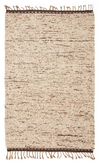 Indian Sienna 5'3" x 8'2" Braid weave Wool Rug 