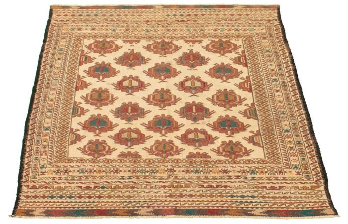 Turkish Shiravan SMK 4'2" x 6'5" Flat-Weave Wool Tapestry Kilim 