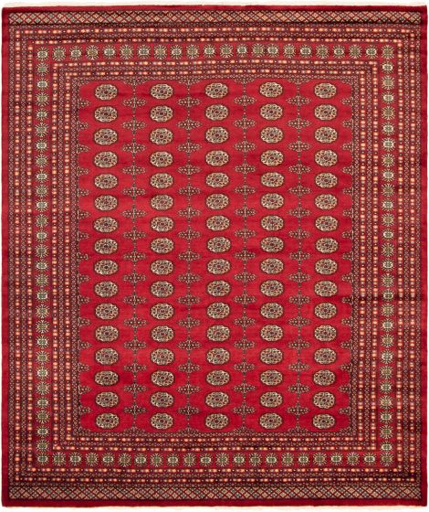 Pakistani Finest Peshawar Bokhara 8'0" x 10'2" Hand-knotted Wool Rug 