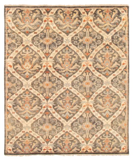 Indian Finest Oushak 8'2" x 9'11" Hand-knotted Wool Rug 