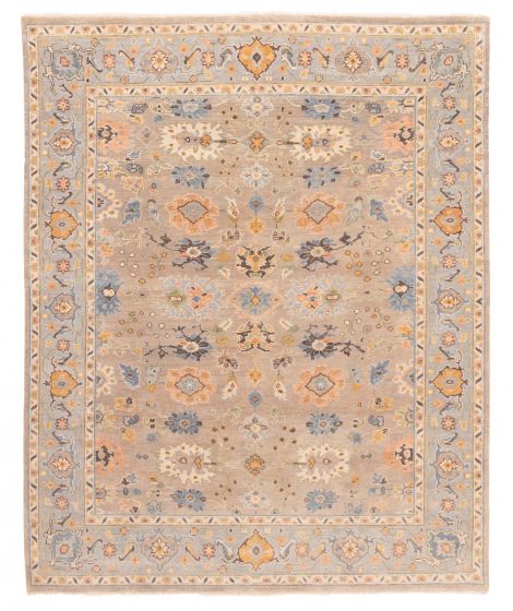 Indian Modern Oushak 8'1" x 9'11" Hand-knotted Wool Rug 