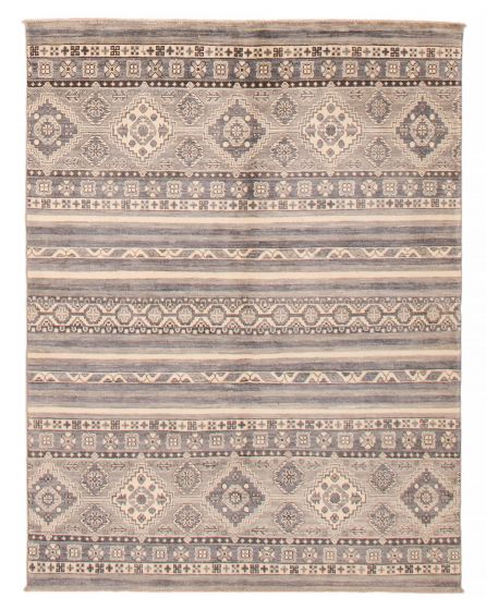 Afghan Uzbek Ghazni 4'9" x 6'4" Hand-knotted Wool Rug 