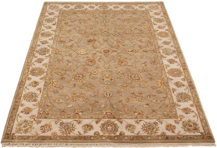 Indian Harrir Select 5'10" x 9'0" Hand-knotted Silk, Wool Rug 