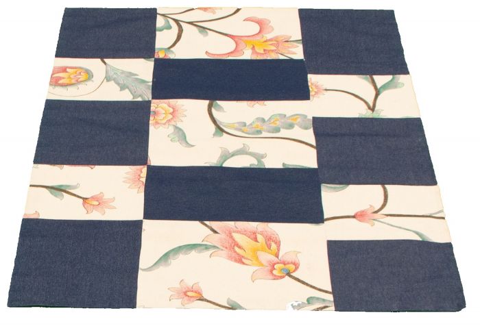 Indian Collage 3'8" x 5'7" Handmade Cotton Rug 