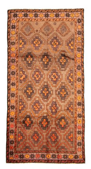 Afghan Akhjah 5'3" x 10'4" Hand-knotted Wool Rug 