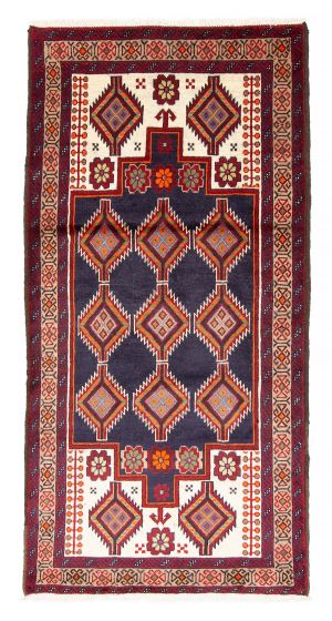 Afghan Royal Baluch 3'3" x 6'6" Hand-knotted Wool Rug 