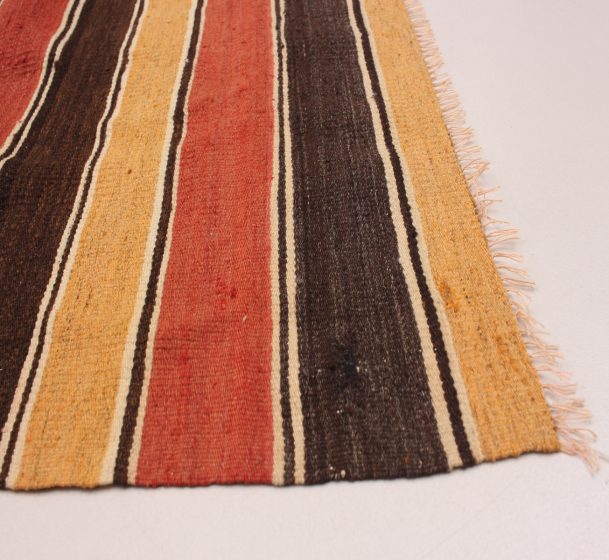 Turkish Boho 5'1" x 9'10" Flat-Weave Wool Kilim 