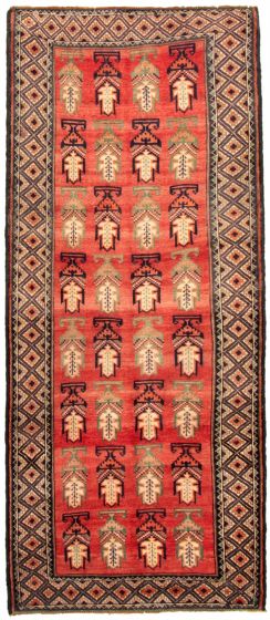 Persian Style 3'7" x 9'4" Hand-knotted Wool Rug 