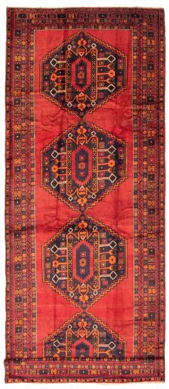 Afghan Teimani 5'0" x 13'7" Hand-knotted Wool Rug 