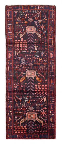 Persian Style 3'7" x 9'8" Hand-knotted Wool Runner Rug 