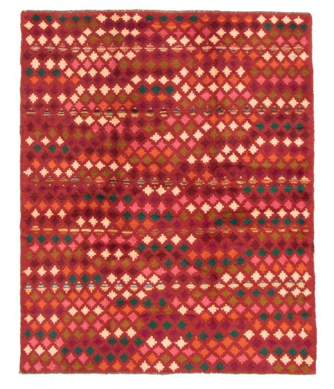 Afghan Baluch 5'2" x 6'11" Hand-knotted Wool Dark Red Rug