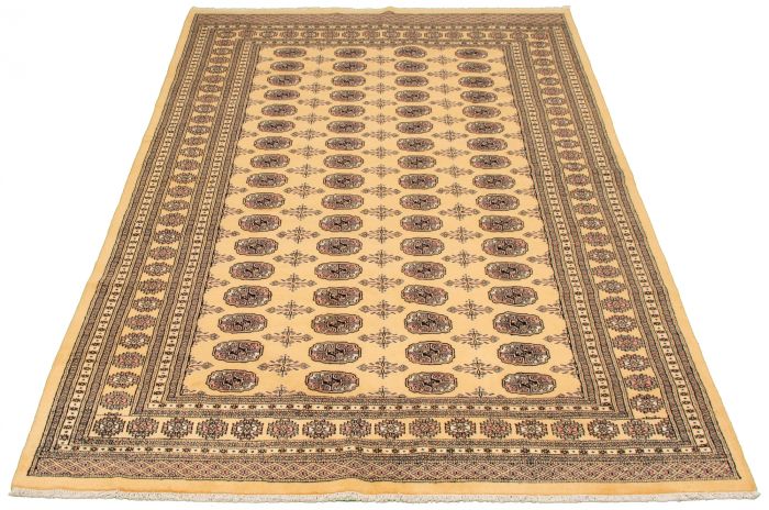 Pakistani Finest Peshawar Bokhara 6'7" x 10'8" Hand-knotted Wool Rug 
