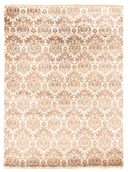 Indian Heritage 5'10" x 7'11" Hand-knotted Silk Rug 