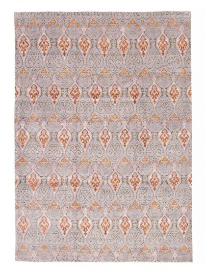 Indian Mystique 9'0" x 12'0" Hand-knotted Silk & wool Rug 