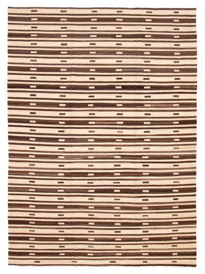 Turkish Boho 8'10" x 12'3" Flat-Weave Wool Kilim 
