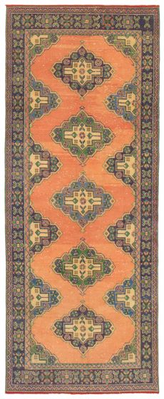 Turkish Melis Vintage 4'4" x 11'3" Hand-knotted Wool Rug 