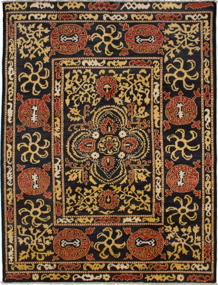 Indian Shalimar 8'10" x 11'9" Hand-knotted Wool Rug 