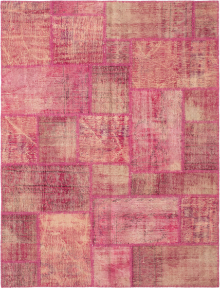 Turkish Color Transition Patchwork I 5'7" x 7'10" Hand-knotted Wool Rug 