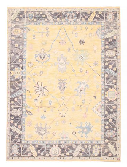 Pakistani Modern Oushak 9'2" x 12'2" Hand-knotted Wool Rug 