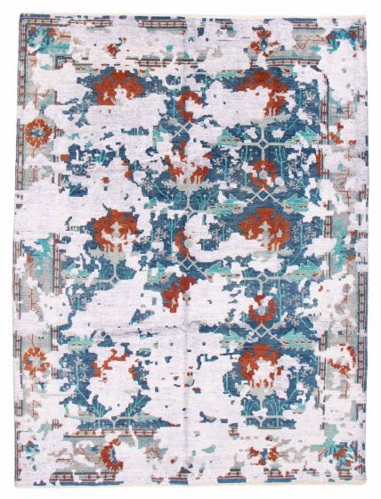 Indian Mystique 7'9" x 9'9" Hand-knotted Silk & Wool Rug 
