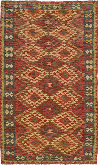 Turkish Sivas 4'8" x 8'0" Flat-Weave Wool Kilim 